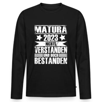 Matura 2023 - Männer Premium Bio Langarmshirt - Schwarz - Vorne - Nico (187cm)