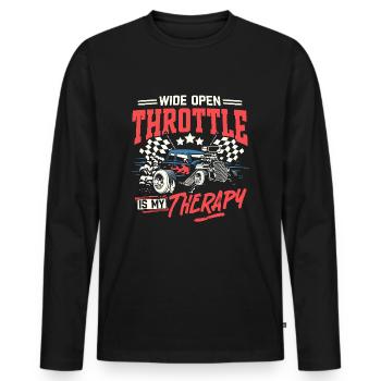 Full Throttle est ma voiture de course de dragsters thérapeutique - T-shirt manches longues Premium bio Homme - noir - Devant - Nico (187cm)