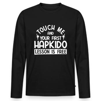 Koreanischer Kampfsport Hapkido - Männer Premium Bio Langarmshirt - Schwarz - Vorne - Nico (187cm)