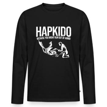 Koreanischer Kampfsport Hapkido - Männer Premium Bio Langarmshirt - Schwarz - Vorne - Nico (187cm)