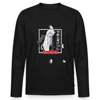 anime gamer sad girl japon bad senpai egirl manga - T-shirt manches longues Premium bio Homme - noir - Devant - Nico (187cm)