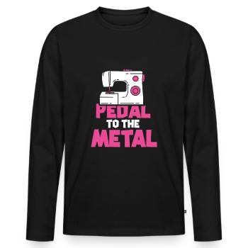 SEWING: Pedal to the Metal - Men's Premium Organic Long Sleeve Shirt - black - Front - Nico (187cm)
