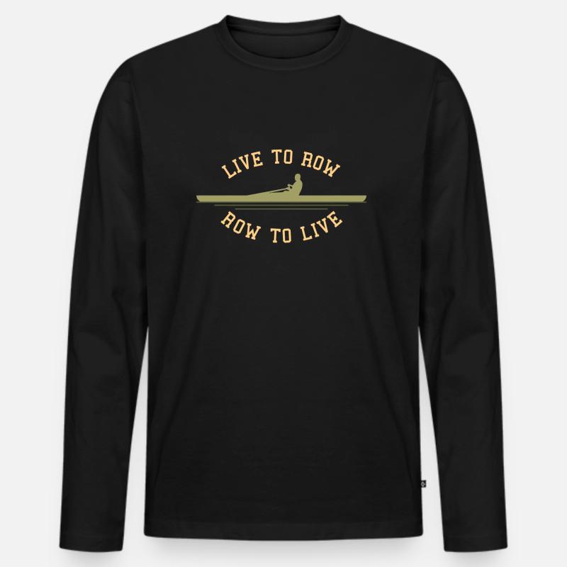 Rudern - Männer Premium Bio Langarmshirt - Schwarz