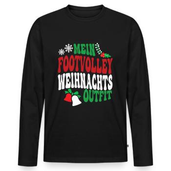 Footvolley Weihnachten Footvolleyspieler XMAS - Männer Premium Bio Langarmshirt - Schwarz - Vorne - Nico (187cm)
