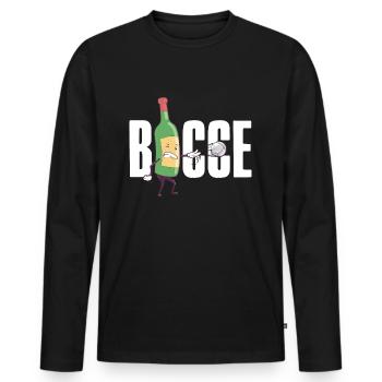 Bocce Weinflasche Bocce Ball mit Jack Bocci Game - Männer Premium Bio Langarmshirt - Schwarz - Vorne - Nico (187cm)