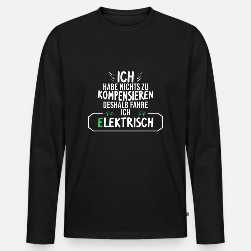 Elektroauto E-Auto Ich fahre elektrisch - Männer Premium Bio Langarmshirt - Schwarz