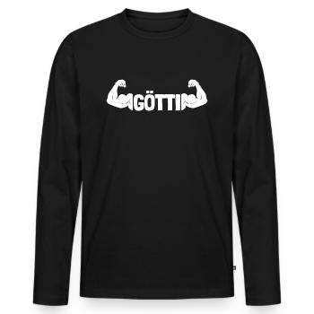 Götti ist der Beste - Männer Premium Bio Langarmshirt - Schwarz - Vorne - Nico (187cm)
