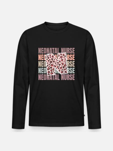 Leopard Neonatal Nurse Life - Men's Premium Organic Long Sleeve Shirt - black