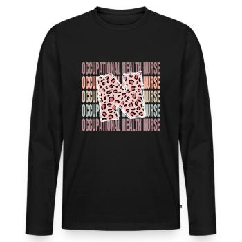 Leopard Vie d’infirmière professionnelle - T-shirt manches longues Premium bio Homme - noir - Devant - Nico (187cm)