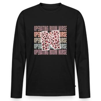 Leopard Surgical Nurse Life - Men's Premium Organic Long Sleeve Shirt - black - Front - Nico (187cm)