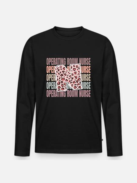Leopard OP-Krankenschwester Leben - Männer Premium Bio Langarmshirt - Schwarz