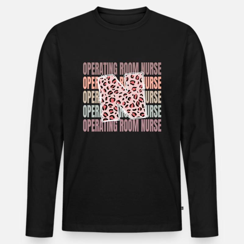 Leopard OP-Krankenschwester Leben - Männer Premium Bio Langarmshirt - Schwarz