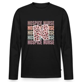 Leben als Krankenschwester im Leopard Hospiz - Männer Premium Bio Langarmshirt - Schwarz - Vorne - Nico (187cm)