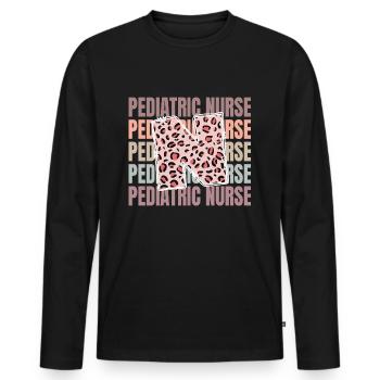 Leopard Pediatric Nurse Life - Men's Premium Organic Long Sleeve Shirt - black - Front - Nico (187cm)