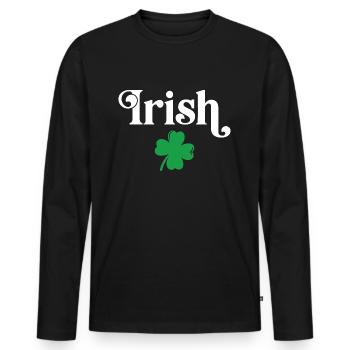 Irish - Men's Premium Organic Long Sleeve Shirt - black - Front - Nico (187cm)
