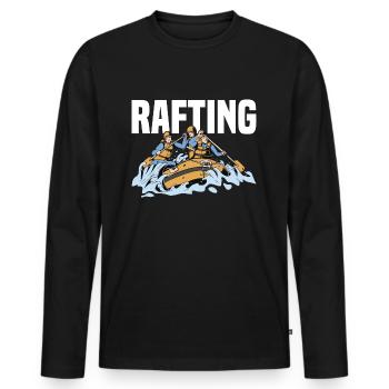 Rafting Squad Outfit for Teams Boating Mountains - Men's Premium Organic Long Sleeve Shirt - black - Front - Nico (187cm)