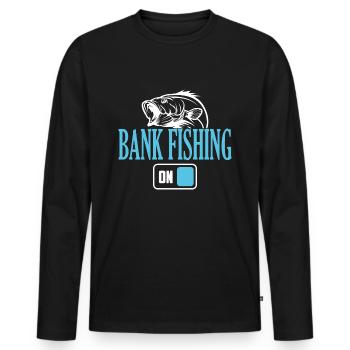 Mode de pêche Fisherman Bank activé - T-shirt manches longues Premium bio Homme - noir - Devant - Nico (187cm)