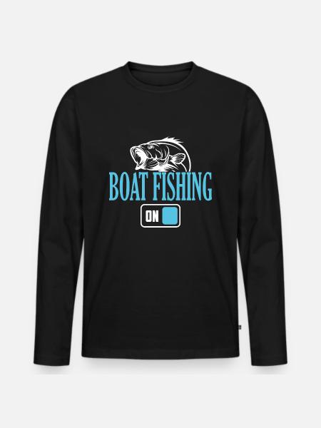 Fischerboot Angelmodus Ein - Männer Premium Bio Langarmshirt - Schwarz