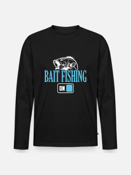 Fisherman Bait Angelmodus Ein - Männer Premium Bio Langarmshirt - Schwarz