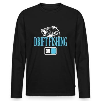 Mode de pêche à la dérive des pêcheurs activé - T-shirt manches longues Premium bio Homme - noir - Devant - Nico (187cm)