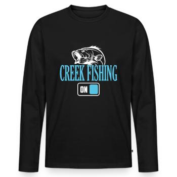 Mode de pêche de Fisherman Creek activé - T-shirt manches longues Premium bio Homme - noir - Devant - Nico (187cm)