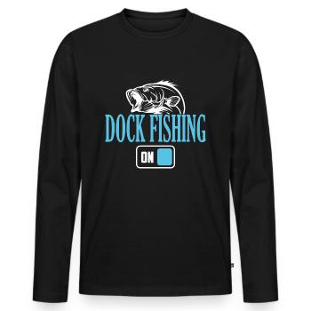 Fisherman Dock Angelmodus Ein - Männer Premium Bio Langarmshirt - Schwarz - Vorne - Nico (187cm)