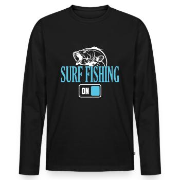 Mode de pêche Fisherman Surf activé - T-shirt manches longues Premium bio Homme - noir - Devant - Nico (187cm)