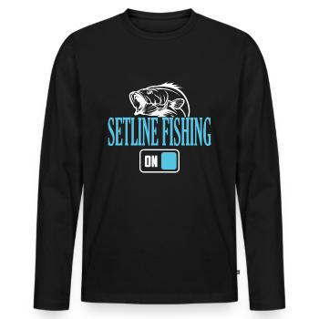 Mode de pêche Fisherman Setline activé - T-shirt manches longues Premium bio Homme - noir - Devant - Nico (187cm)