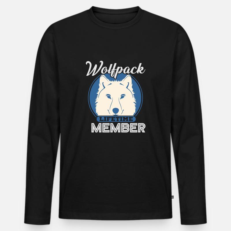 WOLF TSHIRT GESCHENK JUNGGESELLENABSCHIED LUSTIG - Männer Premium Bio Langarmshirt - Schwarz