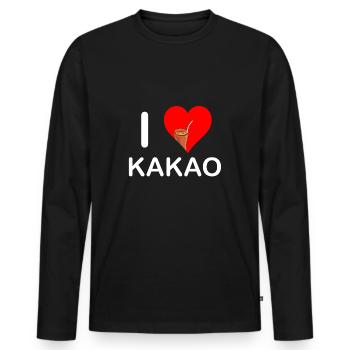 I love cocoa - Men's Premium Organic Long Sleeve Shirt - black - Front - Nico (187cm)