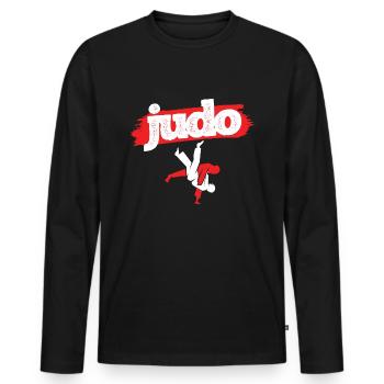Japanischer Kampfsport Judo - Männer Premium Bio Langarmshirt - Schwarz - Vorne - Nico (187cm)