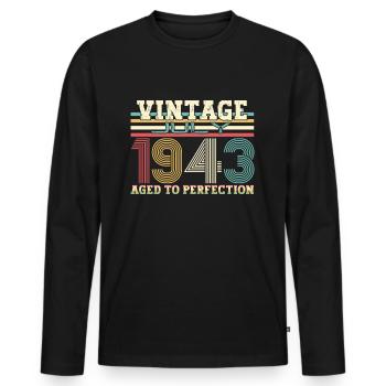 Millésime Juillet 1943 79ème anniversaire Hommes 79 ans - T-shirt manches longues Premium bio Homme - noir - Devant - Nico (187cm)