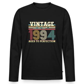 Millésime Juillet 1994 28ème anniversaire Hommes 28 ans - T-shirt manches longues Premium bio Homme - noir - Devant - Nico (187cm)