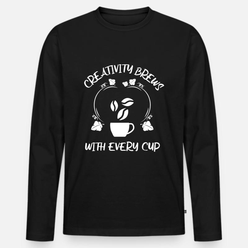 Kaffee Espresso Käffchen - Männer Premium Bio Langarmshirt - Schwarz