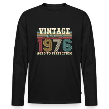 Millésime Juillet 1976 46ème anniversaire Hommes 46 ans - T-shirt manches longues Premium bio Homme - noir - Devant - Nico (187cm)
