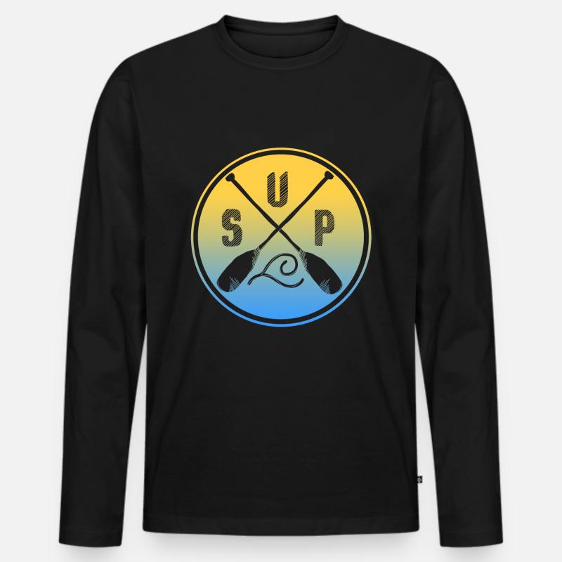 Stand Up Paddle - Männer Premium Bio Langarmshirt - Schwarz