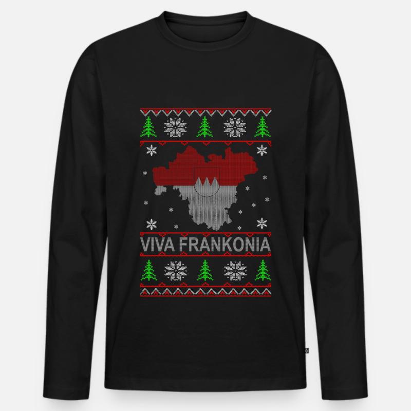 Franken Weihnacht - Männer Premium Bio Langarmshirt - Schwarz