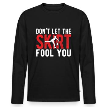 Tennisplatz Spruch Für Tennis - Männer Premium Bio Langarmshirt - Schwarz - Vorne - Nico (187cm)