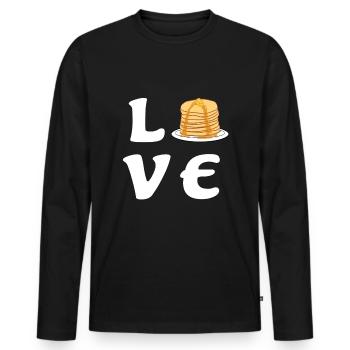 Pancake pancake pancake gift - Men's Premium Organic Long Sleeve Shirt - black - Front - Nico (187cm)