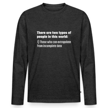 Data Computer Science Statistics Data Big Data Code - Men's Premium Organic Long Sleeve Shirt - heather anthracite - Front - Nico (187cm)