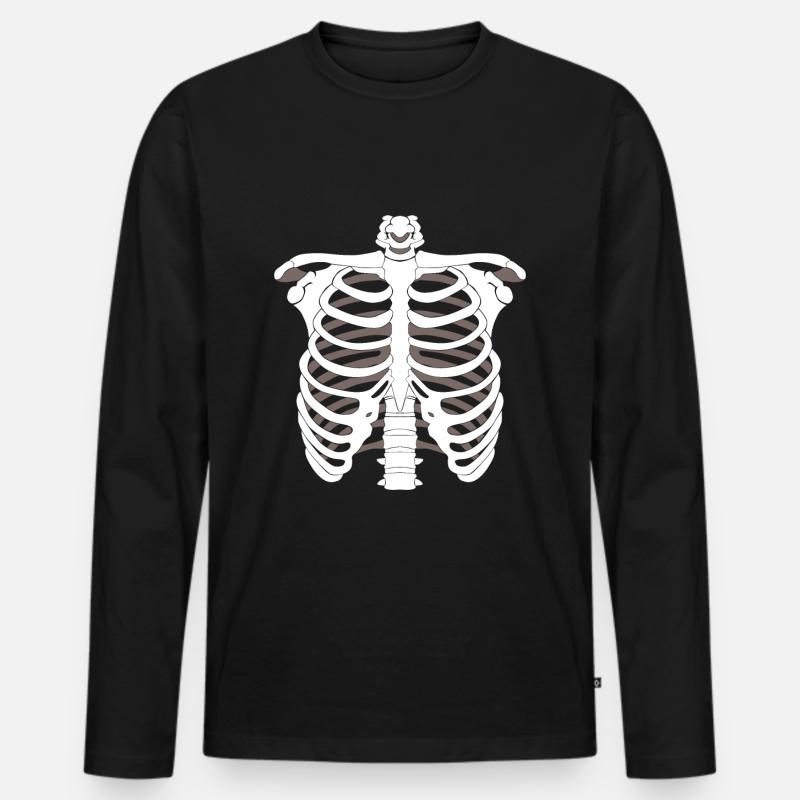 Scheletro scheletro Scheletro scheletro di Halloween - Maglia a manica lunga ecologica premium da uomo - nero