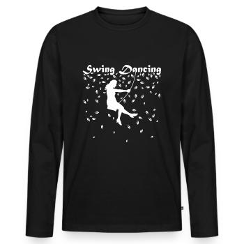 Swing dancing - Men's Premium Organic Long Sleeve Shirt - black - Front - Nico (187cm)