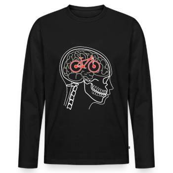 Bike driving brain biker gift cycling cycling - Men's Premium Organic Long Sleeve Shirt - black - Front - Nico (187cm)