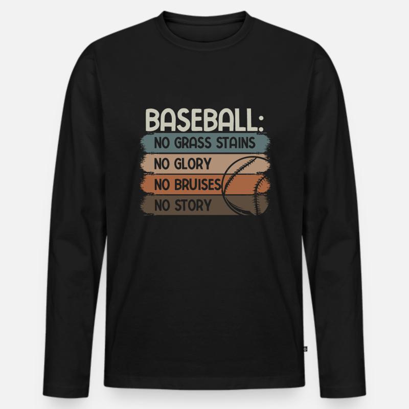 Baseball - Männer Premium Bio Langarmshirt - Schwarz