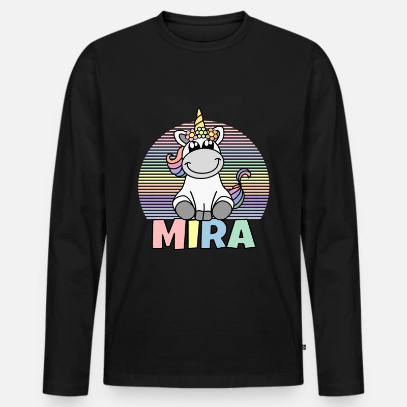 Mira Einhorn Name - Männer Premium Bio Langarmshirt - Schwarz