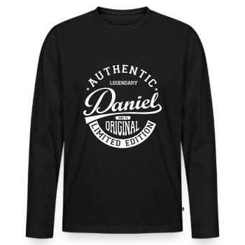 Daniel gift tshirt personalized first name daniel - Men's Premium Organic Long Sleeve Shirt - black - Front - Nico (187cm)