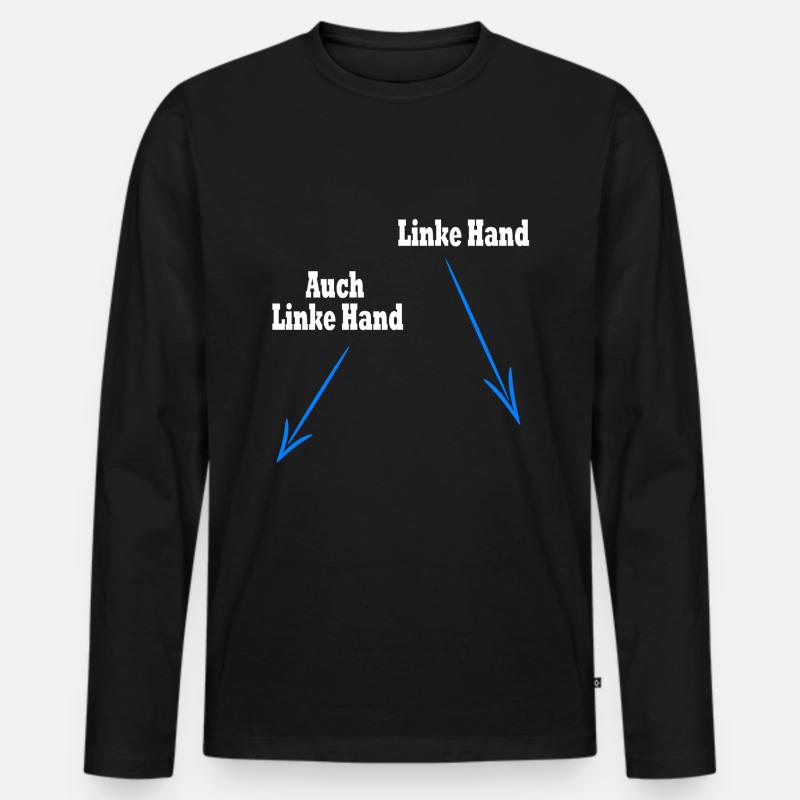Zwei linke Hände - Männer Premium Bio Langarmshirt - Schwarz
