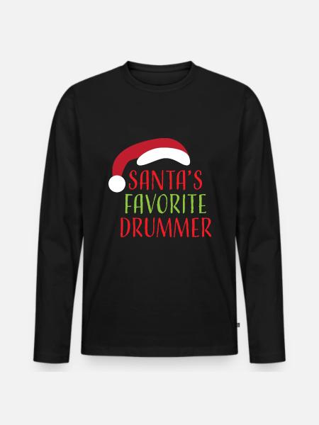 Christmas Drums - Men's Premium Organic Long Sleeve Shirt - black