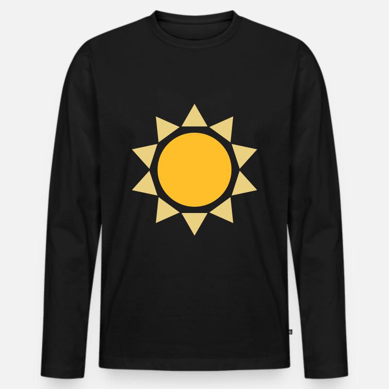 Sonne Form Design - Männer Premium Bio Langarmshirt - Schwarz