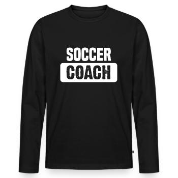 Soccer Coach - Men's Premium Organic Long Sleeve Shirt - black - Front - Nico (187cm)